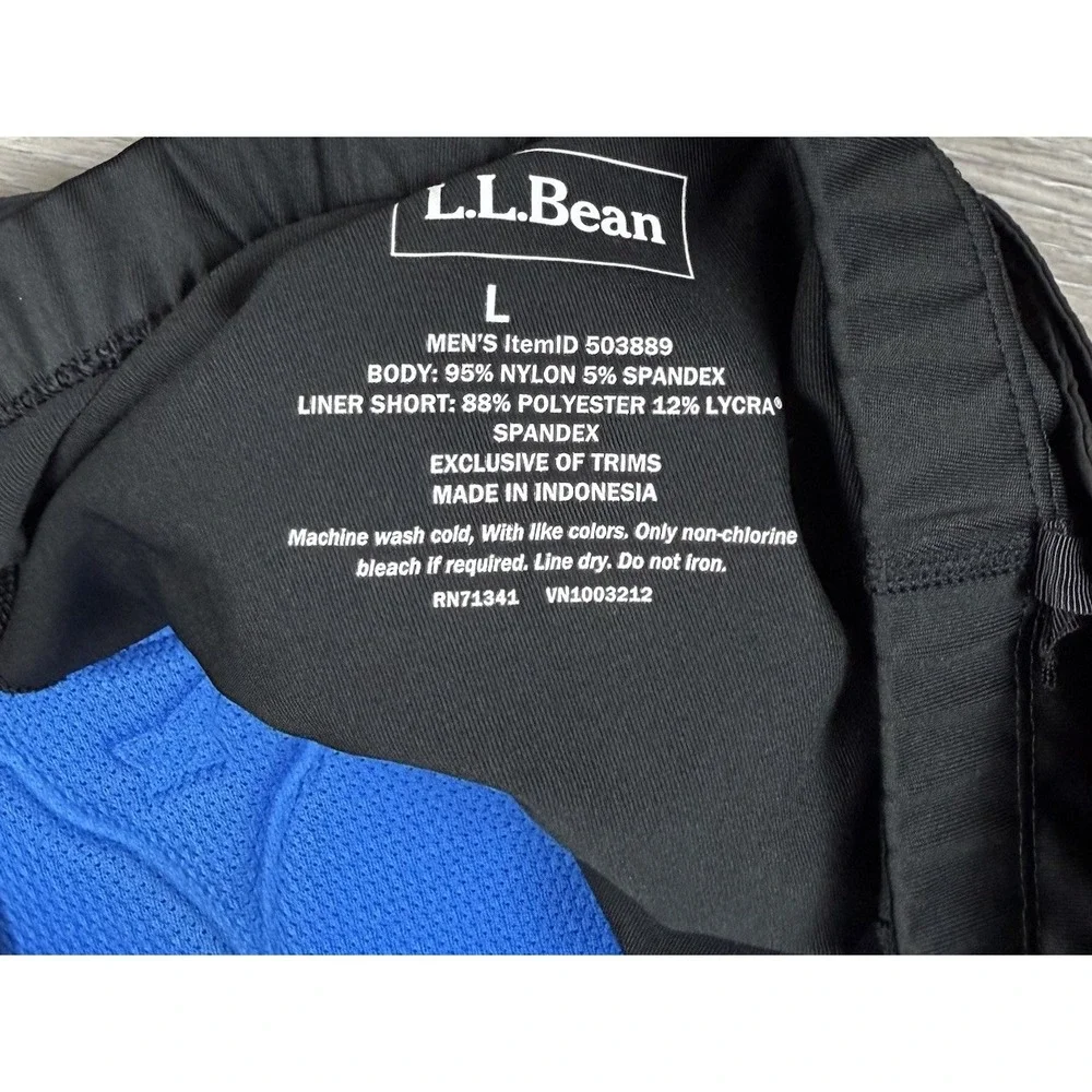 LL Bean Mens Cycling Shorts Large Black Outdoors Active Camping Gorpcore Lined